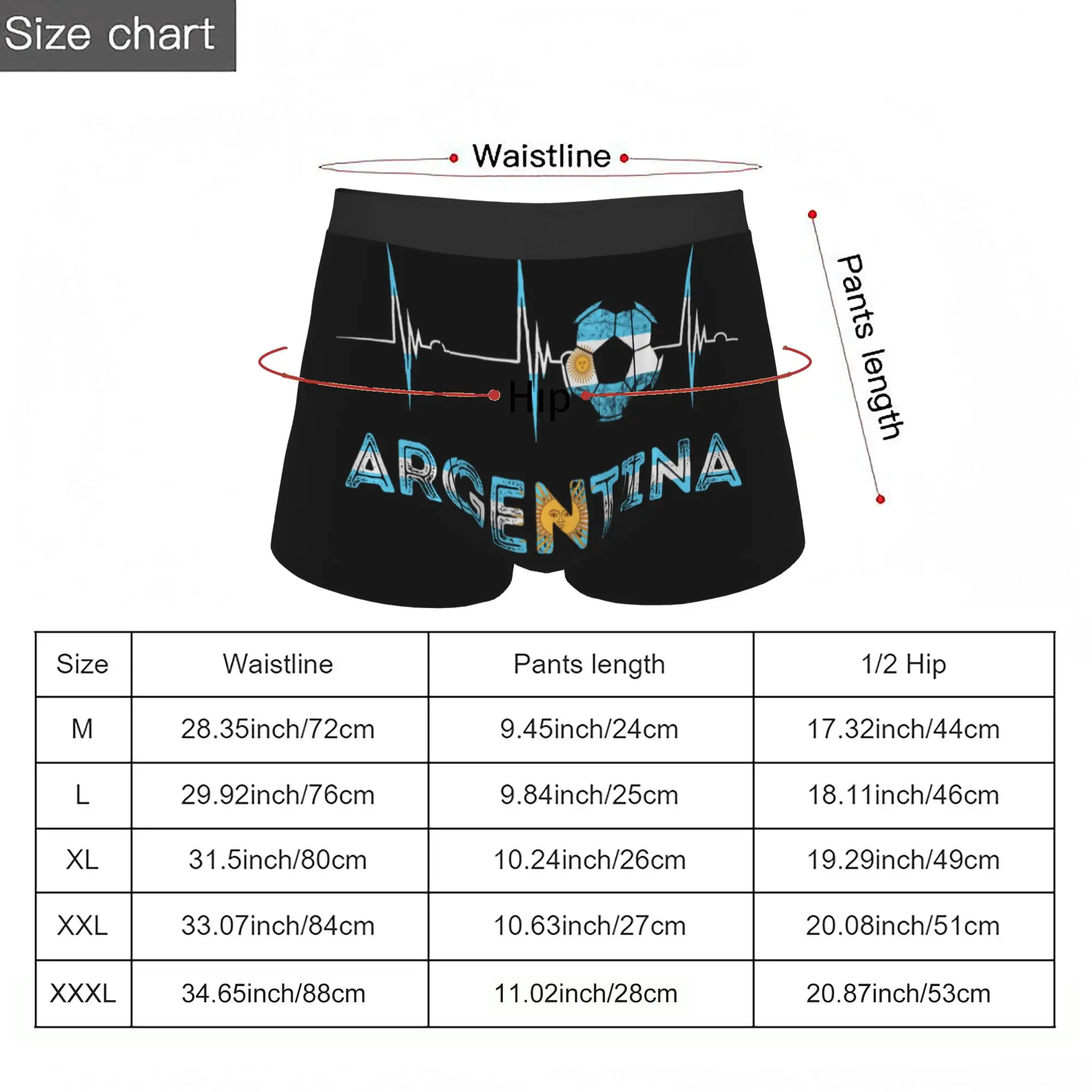 Heartbeat EKG Pulse Sun of May  Argentina Underpants Breathbale Panties Men's Underwear Comfortable Shorts Boxer Briefs view 5