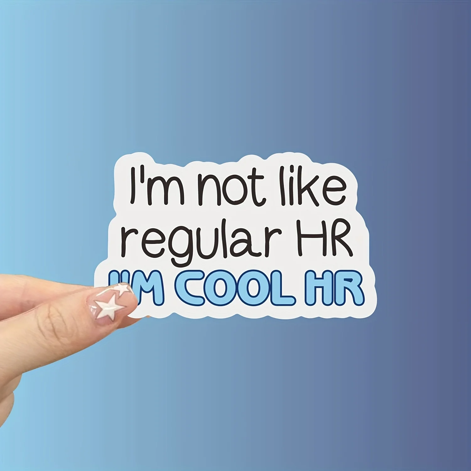 

Черно-синие самоклеящиеся виниловые наклейки, глянцевые забавные стикеры с надписью "Я не обычная HR-специалистка, я крутая HR-специалистка"
