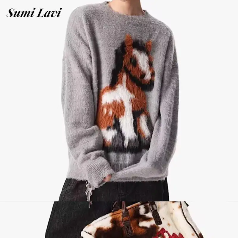 

Fall Winter Outdoor Casual Mens Fleece Jumper Vintage Furry Fleece Sweatshirts For Men Daily Leisure Long Sleeve O Neck Sweater