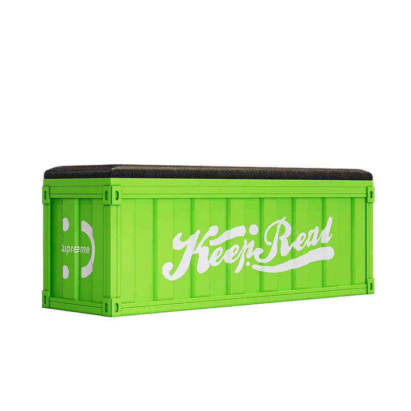 Industrial wind soft bag storage rest area milk tea shop gym shoe change storage bench chair sofa commercial