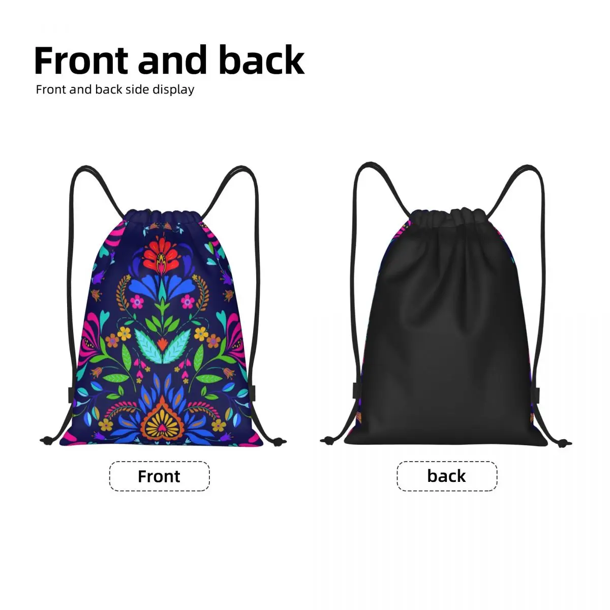 Folk mexikanische Urlaub Kunst Kordel zug Rucksack Sport Sporttasche für Männer Frauen bunte Textil Training Sackpack