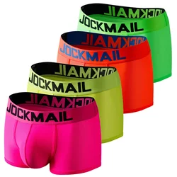 Jockmail-bóxer de malla de secado rápido para hombre, ropa interior de seda de hielo, transpirable, para jóvenes, lencería Sexy de marca de moda