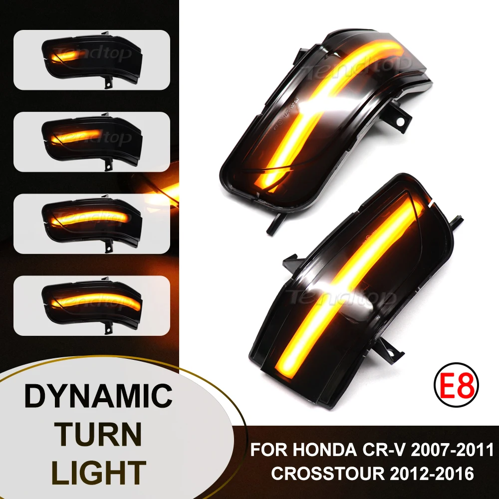 LED dynamiczny włączony kierunkowskaz lusterko boczne Suquential lampa dla Honda CRV CR-V 2007-2011 Honda Crosstour 2012 2013 2014 2015 2016