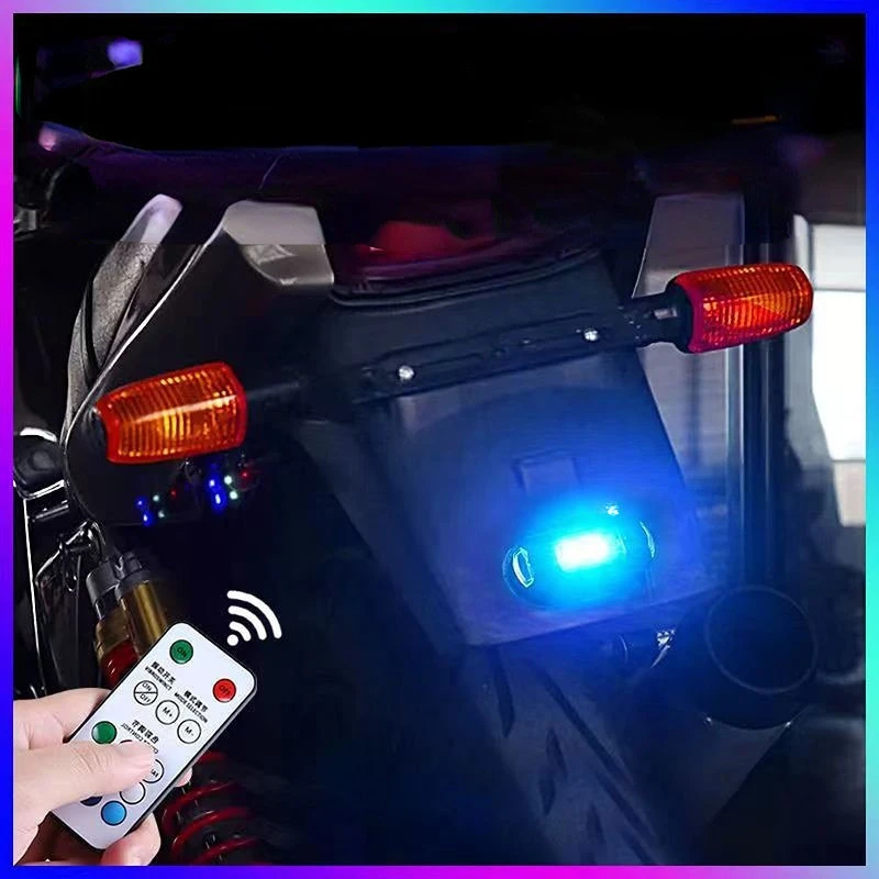 7Colors Turn Signal Motorcycle LED for Car Moto Vibration Sensor with Remote Control Led Mini Signal Light Drone Strobe Light