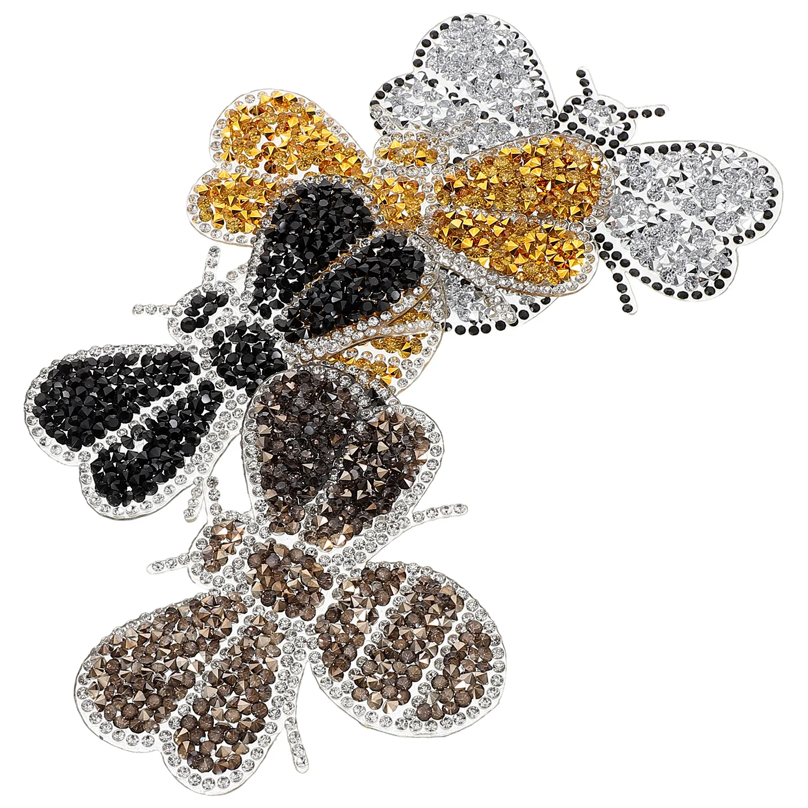 

4pcs Bee Rhinestone Iron On Patches Stylish Disco Ball Fashion Coat Hat Bulk Girly Designer Patch for Clothes Shoes Bags