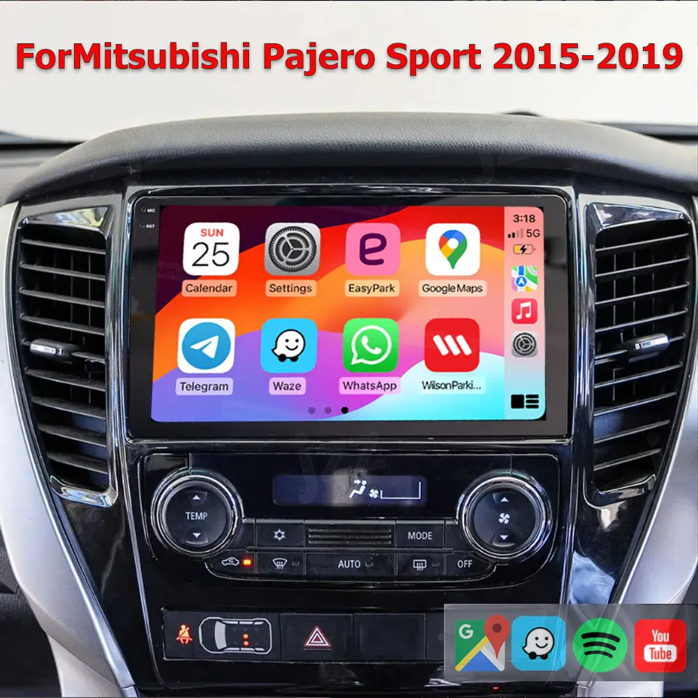 This 4G+64G Android 15-inch car audio system is compatible with Mitsubishi Pajero models from 2015 to 2019. It supports wireless