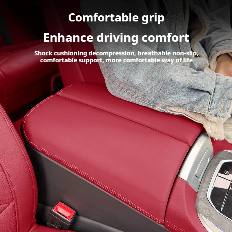 For BMW X5 G05 X6 G06 X7 G07 2019-2026 Car Leather Central Control Armrest Box Pad Protective Panel Cover Interior Accessories