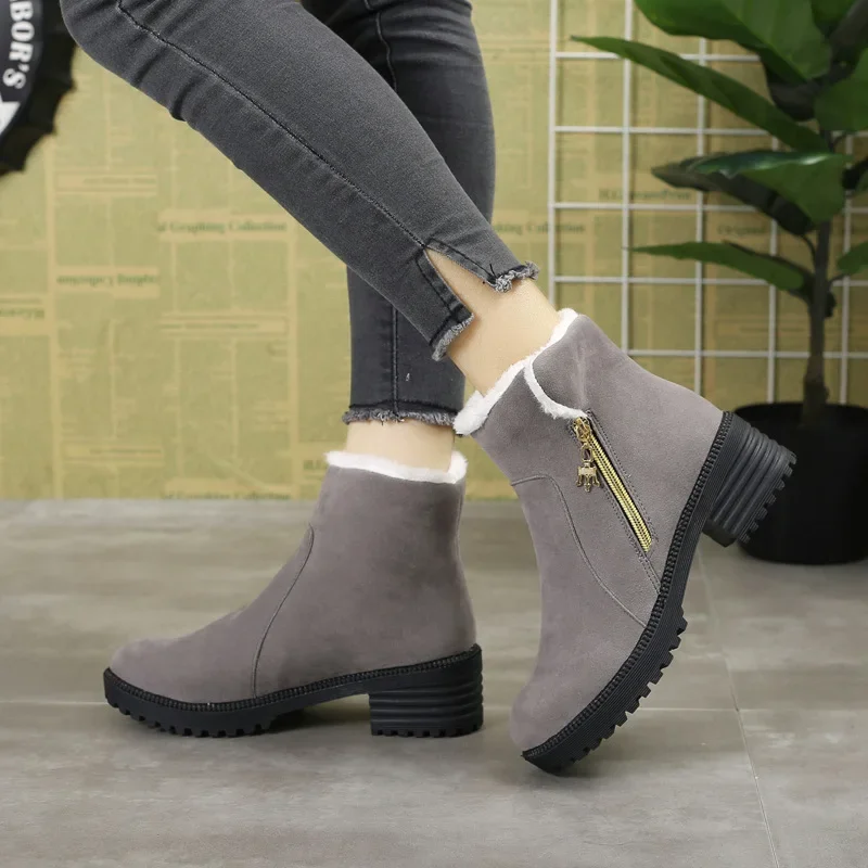 HOT Women Boots Winter Shoes Plus Size Hot Platform Female Warm Botas Mujer  Booties Ankle For Women Snow Boots Black 2020