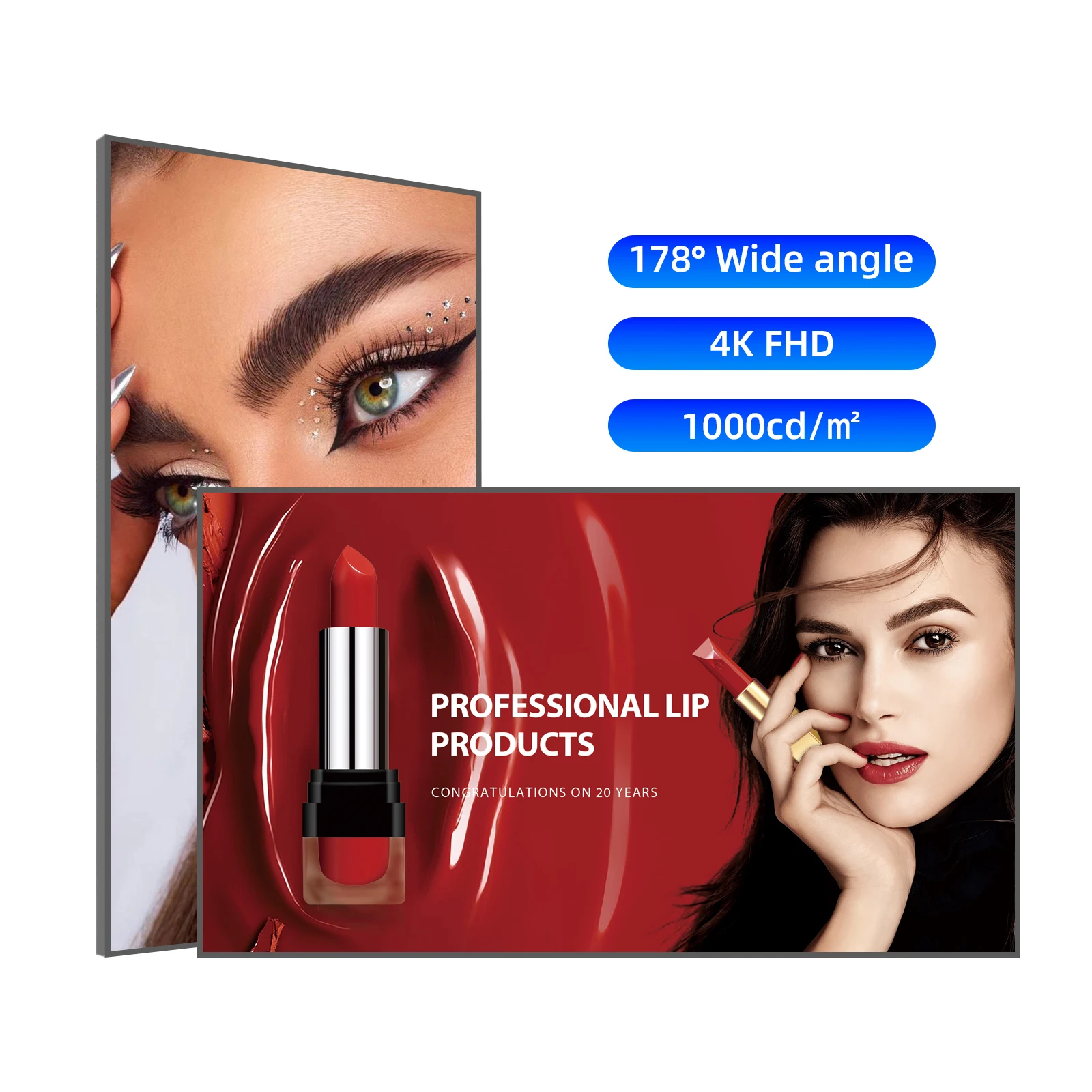 55 Inch Ultra-High Brightness Wall-Mount LCD Digital Signage Display SDK Cloud-Based CMS for Shopping Mall