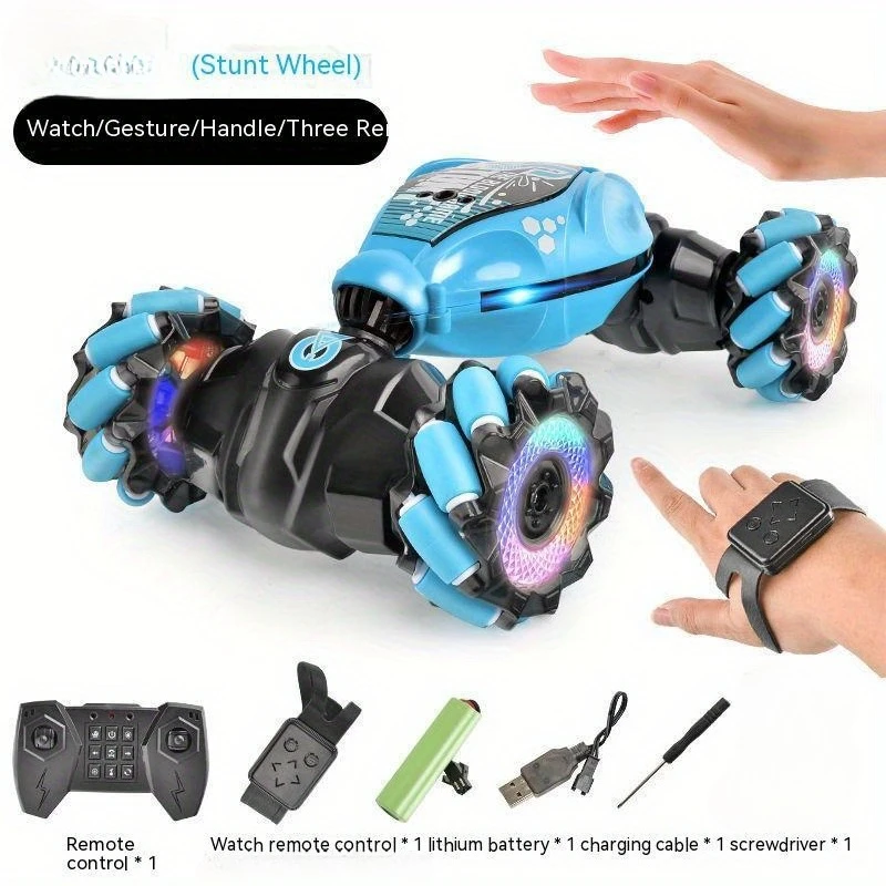 Gesture Deformation Remote Control Twist Four-Wheel Drive 360° Rotating Climbing Racing Boy Off-Road Vehicle RC Car w/ LED Light
