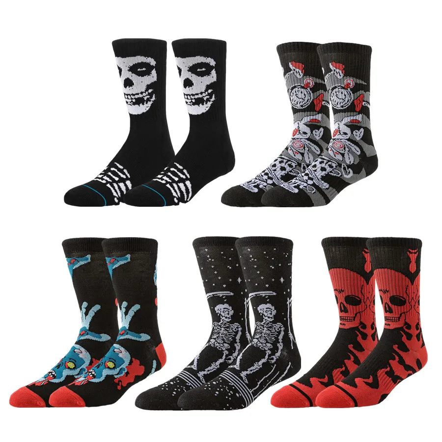 Calcetines felices para hombre y mujer, calcetines de tubo de diseñador de Hip Hop, divertidos calcetines de vestir novedosos, moda urbana, ropa suave y transpirable para todas las estaciones