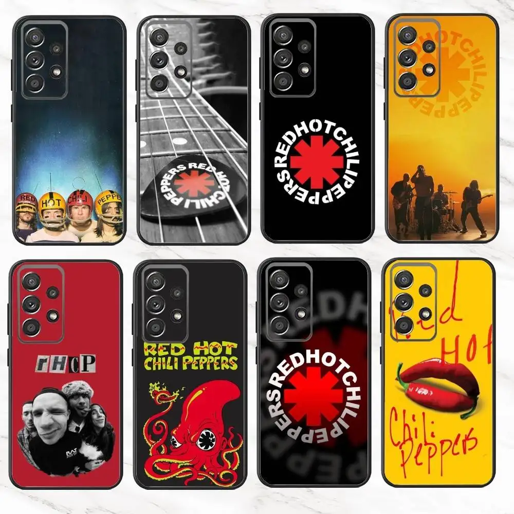 

R-Red H-Hot Chili PeppersS RHCP Phone Case For Samsung S25,S24,S21,S22,S23,S30,Ultra,S20,Plus,Fe,Note,10,9,5G Black Cover