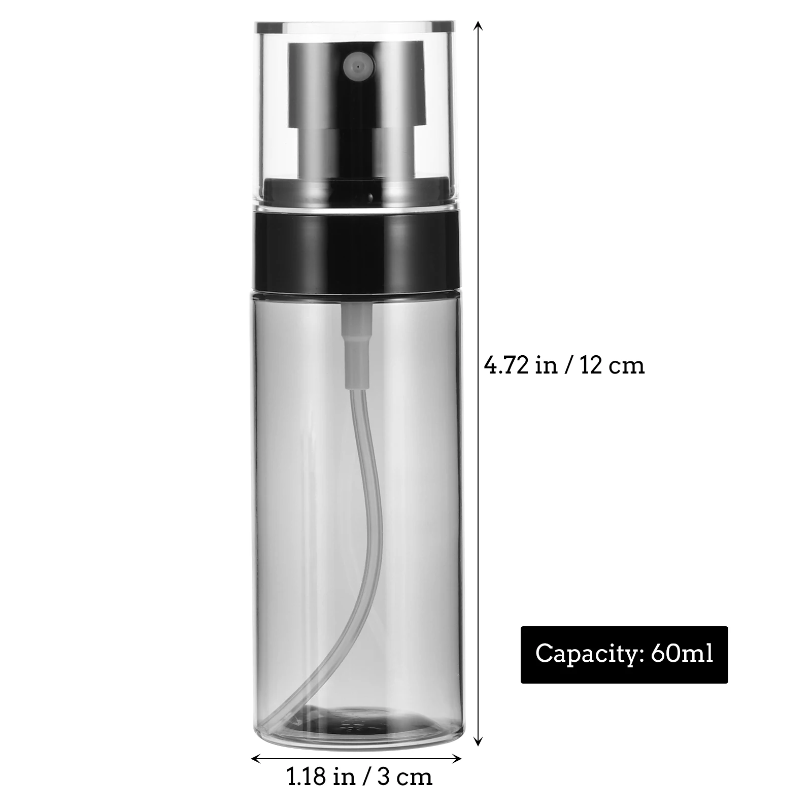 

5pcs 100ml Transparent Sunscreen Spray Bottles Black Pump Portable Refillable Plastic Vials for Travel Makeup Dispensers