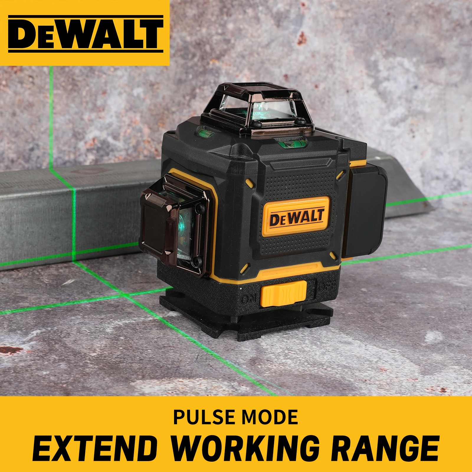 Dewalt 3 lados * linhas verticais de 360 graus 16 linhas (4D) medidor de nível a laser ao ar livre com função de linha cruzada vertical precisa
