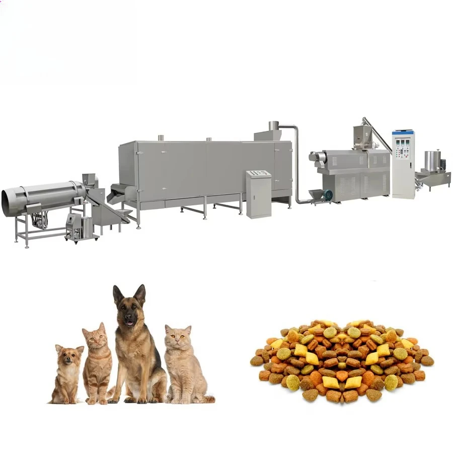 ماكينة صنع أغذية الكلاب الأوتوماتيكية بالكامل 200-300 كجم/ساعة خط تجهيز أغذية الحيوانات الأليفة بثق أغذية القطط #2