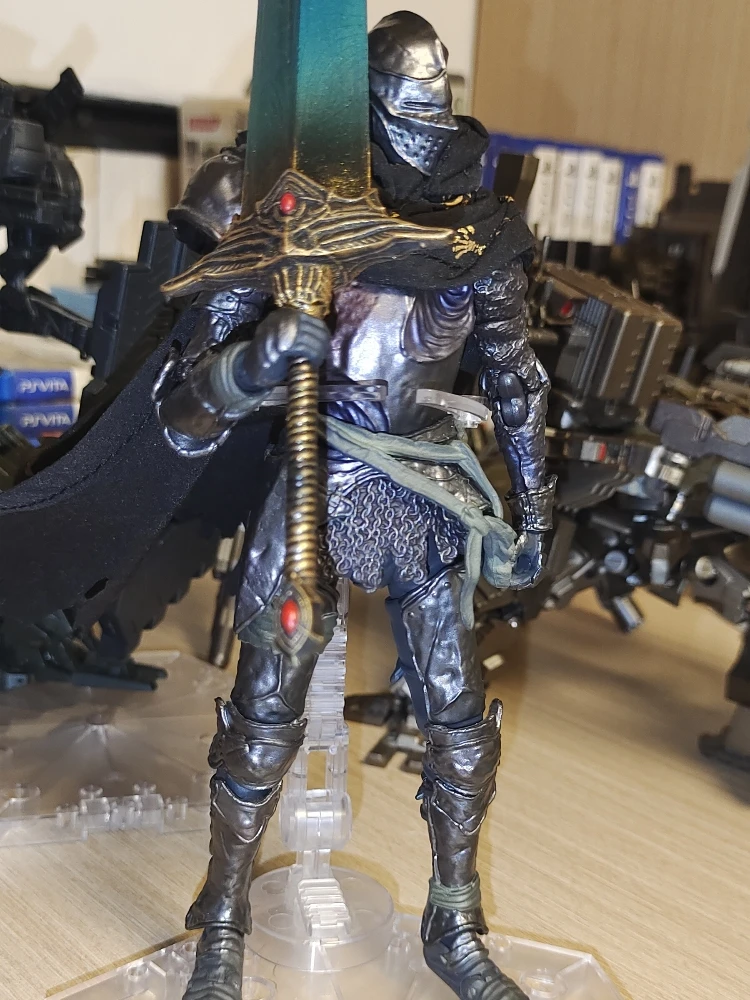 Custom JLDZ Toy 1/12 Soldier Demon's Souls MF GSCfluted Knight Black Tattered Cloak Accessories For 6in Figma Action Figure Body