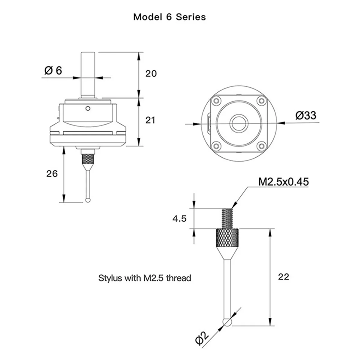 N18R 5pcs CNC 3D Touch Probe Esta é a ponta da sonda de aço inoxidável para V6 3D Touch Probe/ Edge Finder