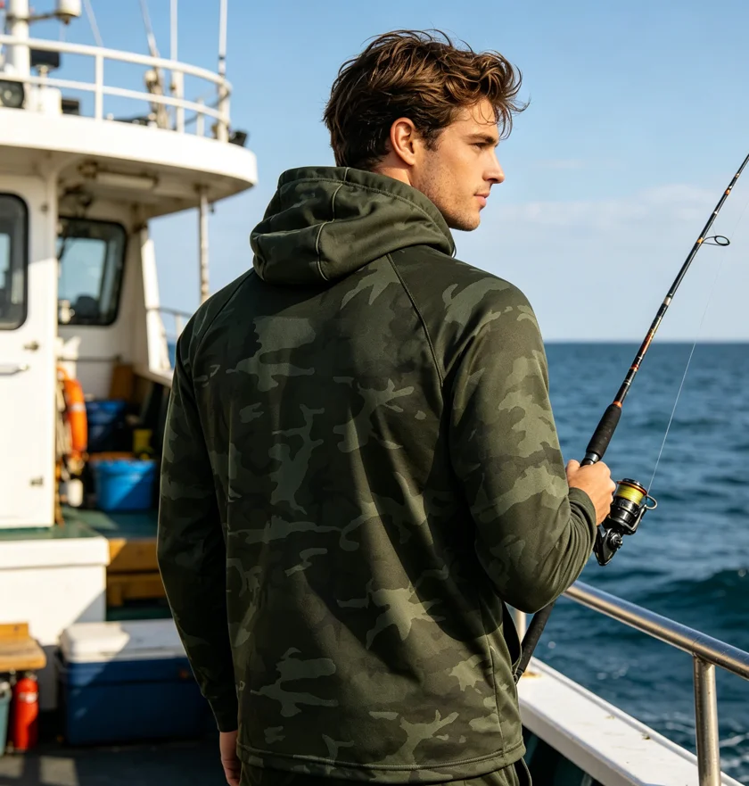 

Men's Sun-Protection Fishing Clothes Anti-UV UPF 50+ Breathable Hiking Outdoor Sports Jersey Hooded Fishing Wear With Zipper