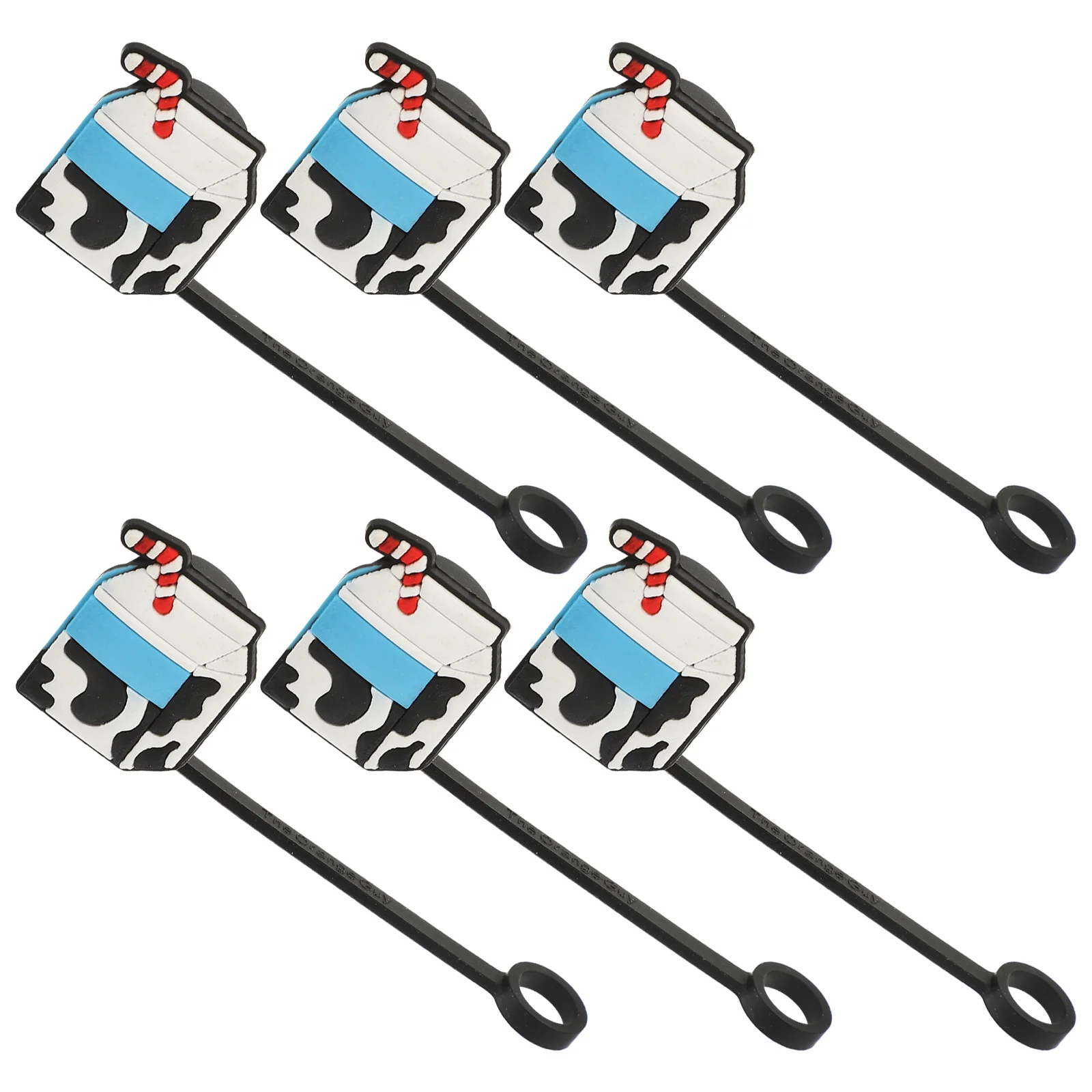 

6pcs Silicone Straw Tip Covers Reusable Dust-Proof Caps For Drinking Straws Decorative Smoothie Juice Accessories Silicone Straw