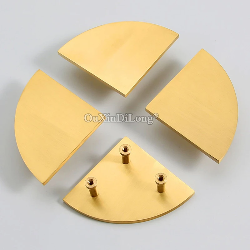 HOT 4PCS Pure Brass Fan-shaped Furniture Pulls Handles Drawer Pulls Cupboard Wardrobe Kitchen Shoe Dresser TV Wine Cabinet Pulls