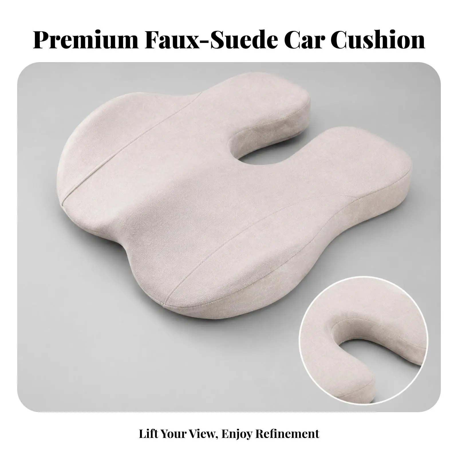 Memory Foam Car Seat Cushion for Driver Support Thick Raised Pad