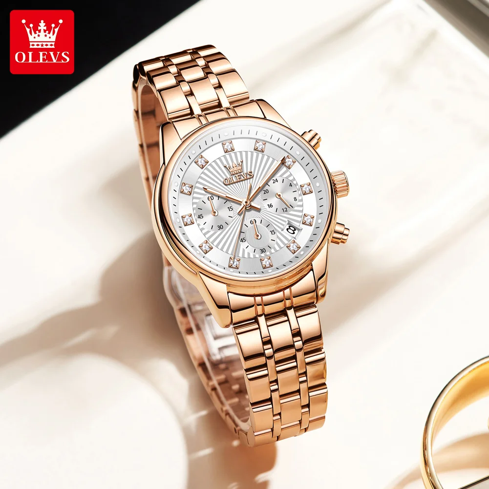 OLEVS 3669 Womens Watch Original Fashion Elegant Brand Quartz Watch Waterproof Luminous Quartz Date Watch For Women With Box