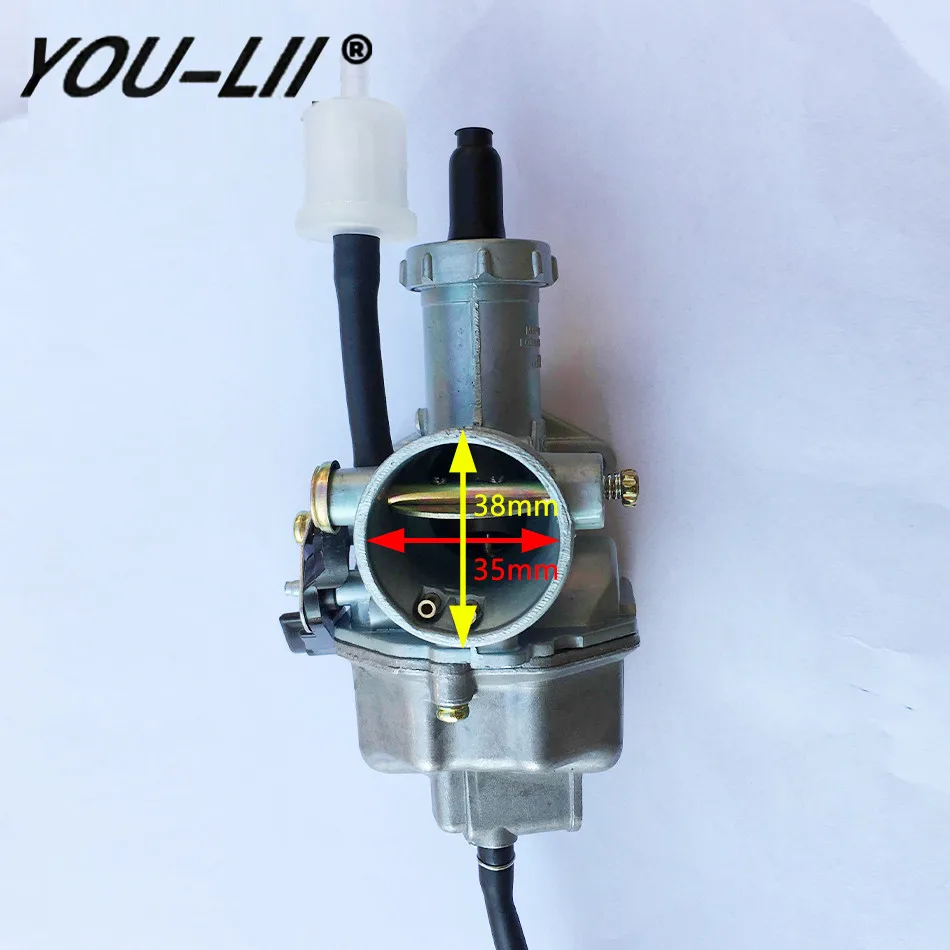 YOULII Top Quality 27mm Carburetor Carb Motorcycle PZ27 Pump Accelerator Carburetor 150 175 DIRT BIKE ATV Hand Choke Lever