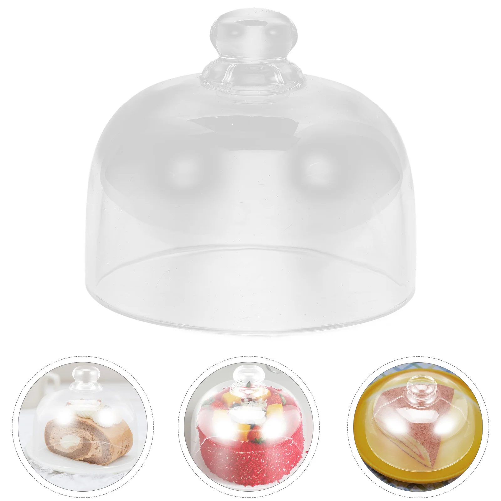 1 قطعة غطاء كعكة زجاجي قوي حامي طعام شفاف للاستخدام المنزلي مثالية للكعك والكب كيك وجبات خفيفة سهلة التعامل مع هدية رائعة