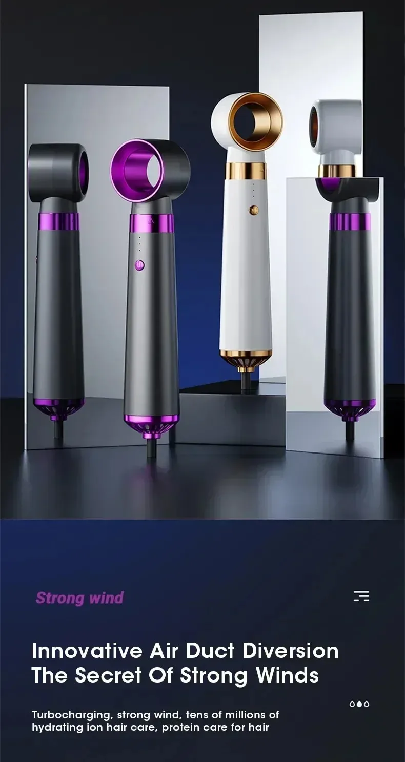 Reise-Haartrockner 5-in-1 mit Glätteisen, Lockenstab, Negativ-Ionen-Technologie, Schnelltrocknung, Starker Luftstrom, 110V-220V für Heim- und Salongebrauch – Detail 16