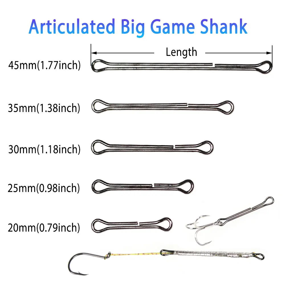 10mm~45mm Articulated Fish Spine Tail Shank Chocklett\'s Articulated Big Game Shank Streamers Finesse Changer Fly Tying Material