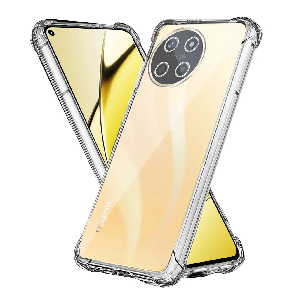 For Realme 11 Case Shockproof Phone Case For Realme 11X Clear Silicone Soft Protect Bumper Cover For Realme 11 Pro Plus Coque