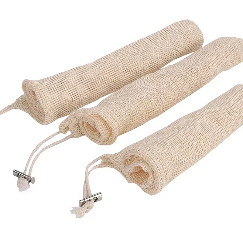 Organic Cotton Net Bag Drawstring Bundle Mouth Vegetable and Fruit Bag Cotton Net Bag Can Be Recycled and Sold Well