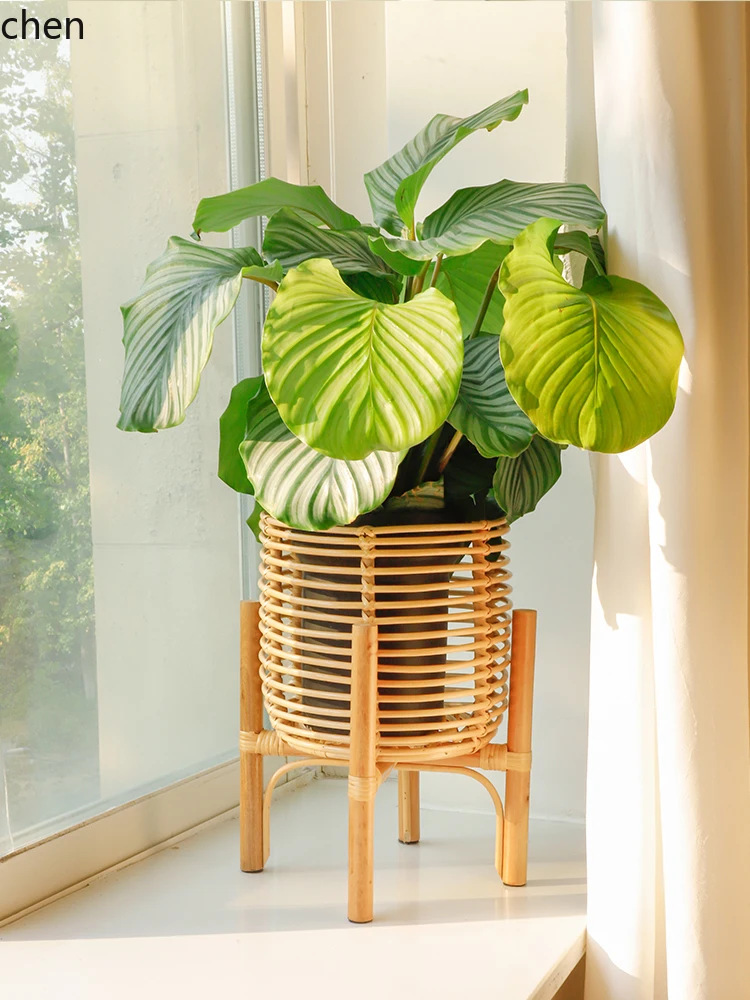 Simple Rattan Flower Stand Ind - Rattan Plant Basket review and price