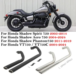 For HONDA Shadow Spirit 750 2005-2014 For HONDA VT750 / VT750C / VT750C2 / VT750C2F / 2004 - 2024 Moto Exhaust Full Link Pipe ﻿