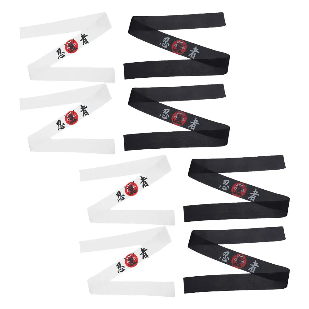

8Pcs Japanese Ninja Headband Ninja Print Karate Headbands for Party Costume Samurai Accessories Karate Costume Adult