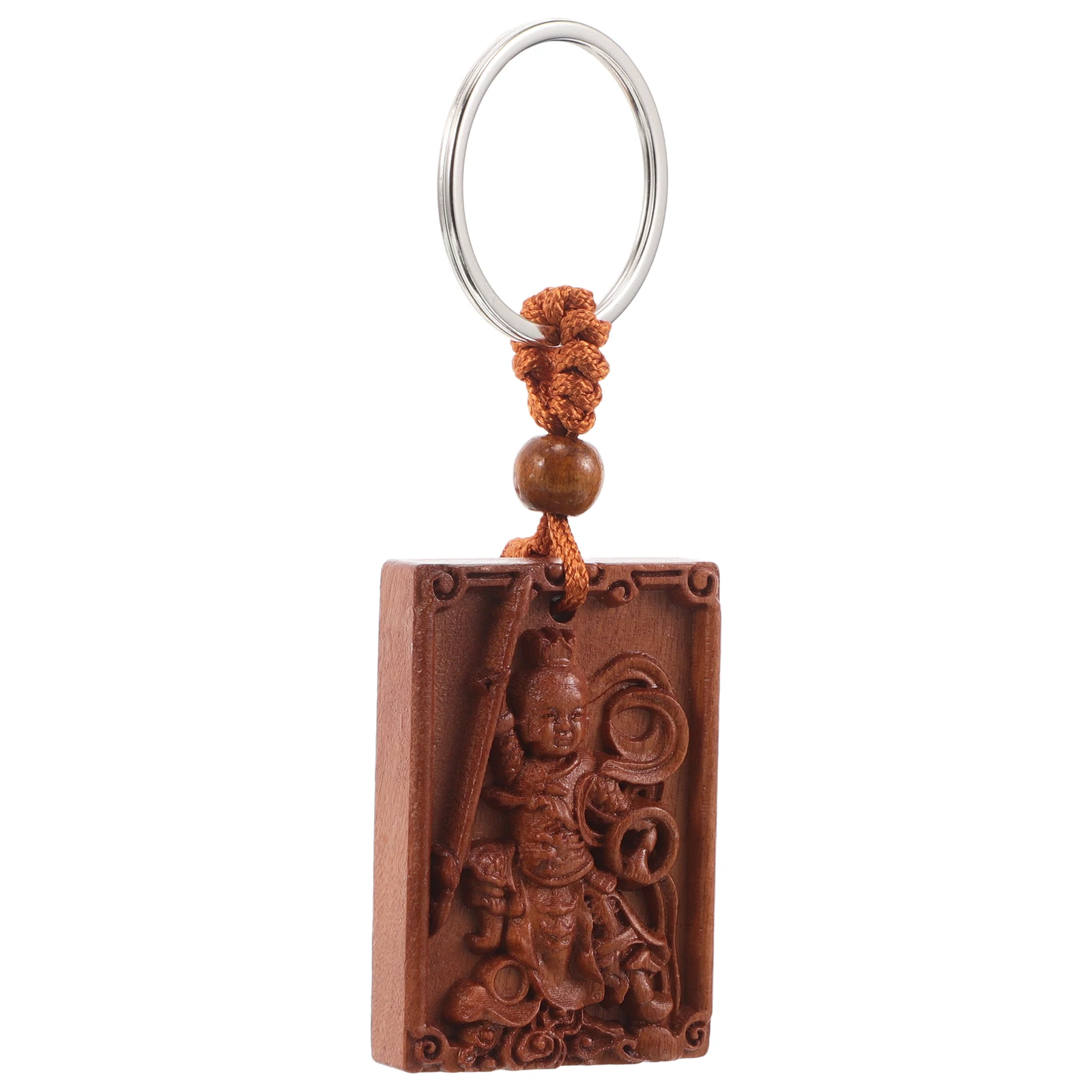 

Wooden Keychain Durable Wood Fashionable Key Ring Brown Car Decorative Bag Pendant Travel Souvenir Wooden Keychains