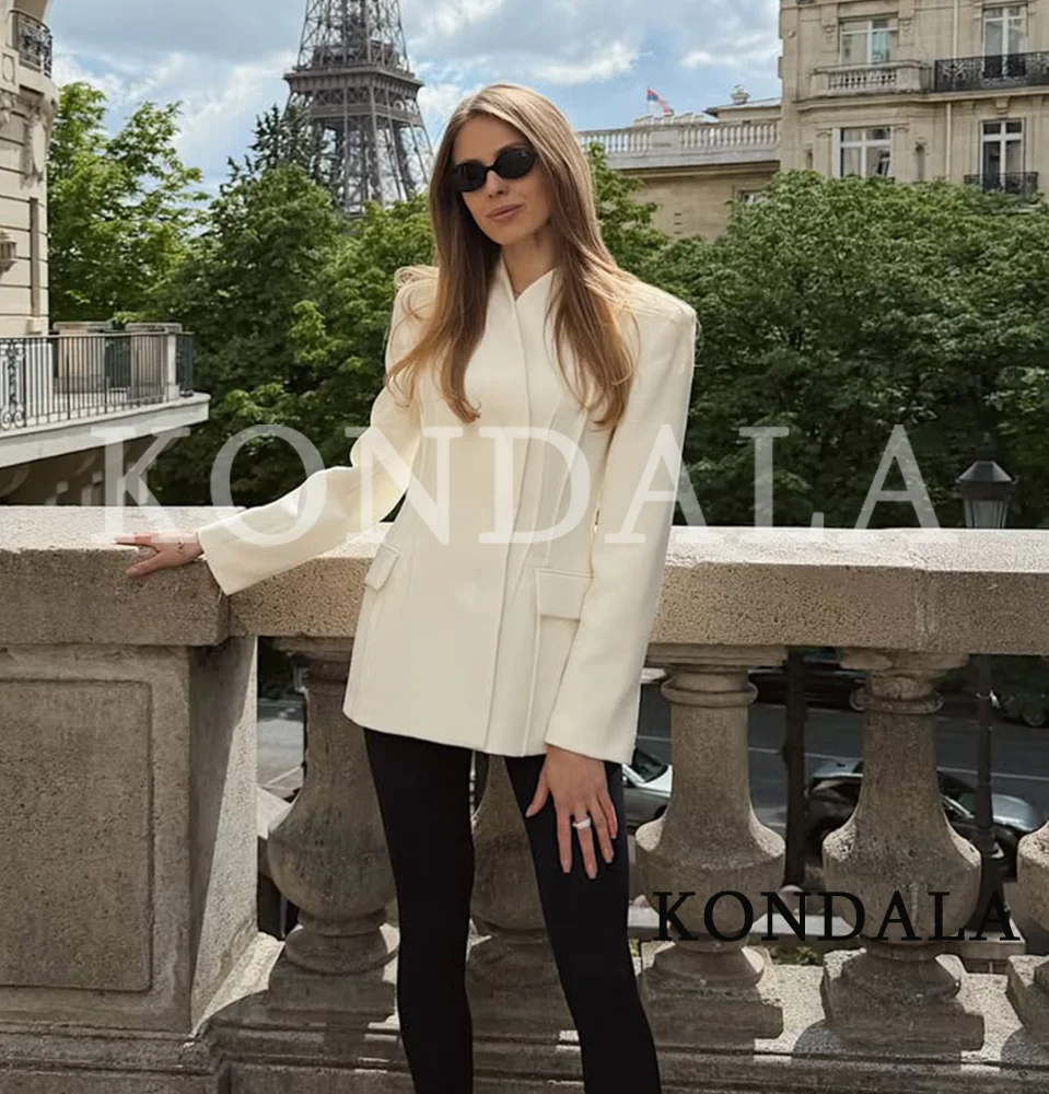 KONDALA Commute Minimalist Blazer Women High Street Trendy Slim Blazer New 2026 Spring Holiday Gathering Chic Blazer for Female