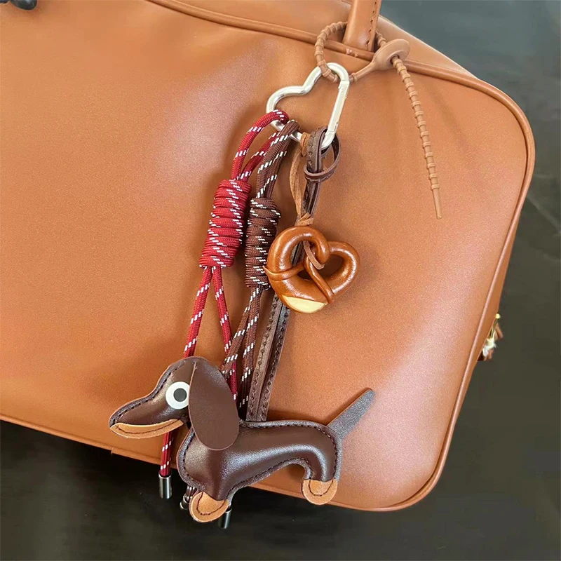 Bag Charms Braid Rope Dachshund Pendant Versatile Complicated Bag Pendants Hanging Rope for Phone Bag Accessories ﻿Decoration