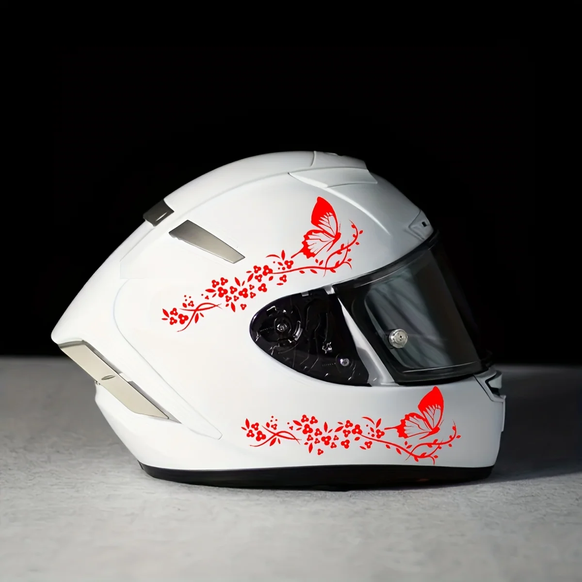 Set Stiker Sepeda Motor Bunga Kupu-kupu Stiker PVC Tahan Air untuk Kap Panel Samping Tangki Bahan Bakar Helm |   Mod Biker Bergaya