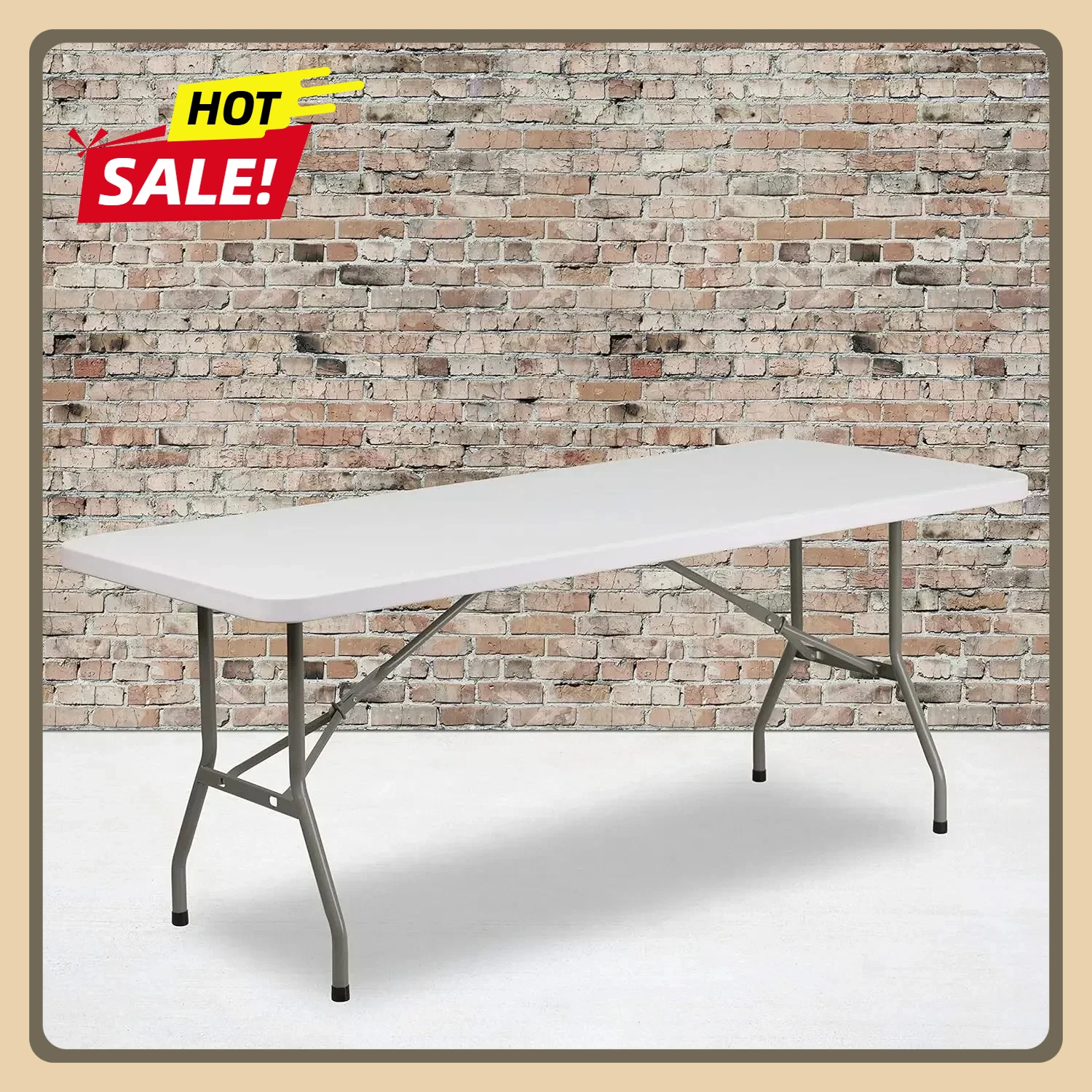 

Elon 6' Rectangular Foldable Portable Banquet Table All-Occasion Plastic Folding Event Table, for Indoor/Outdoor Events, White