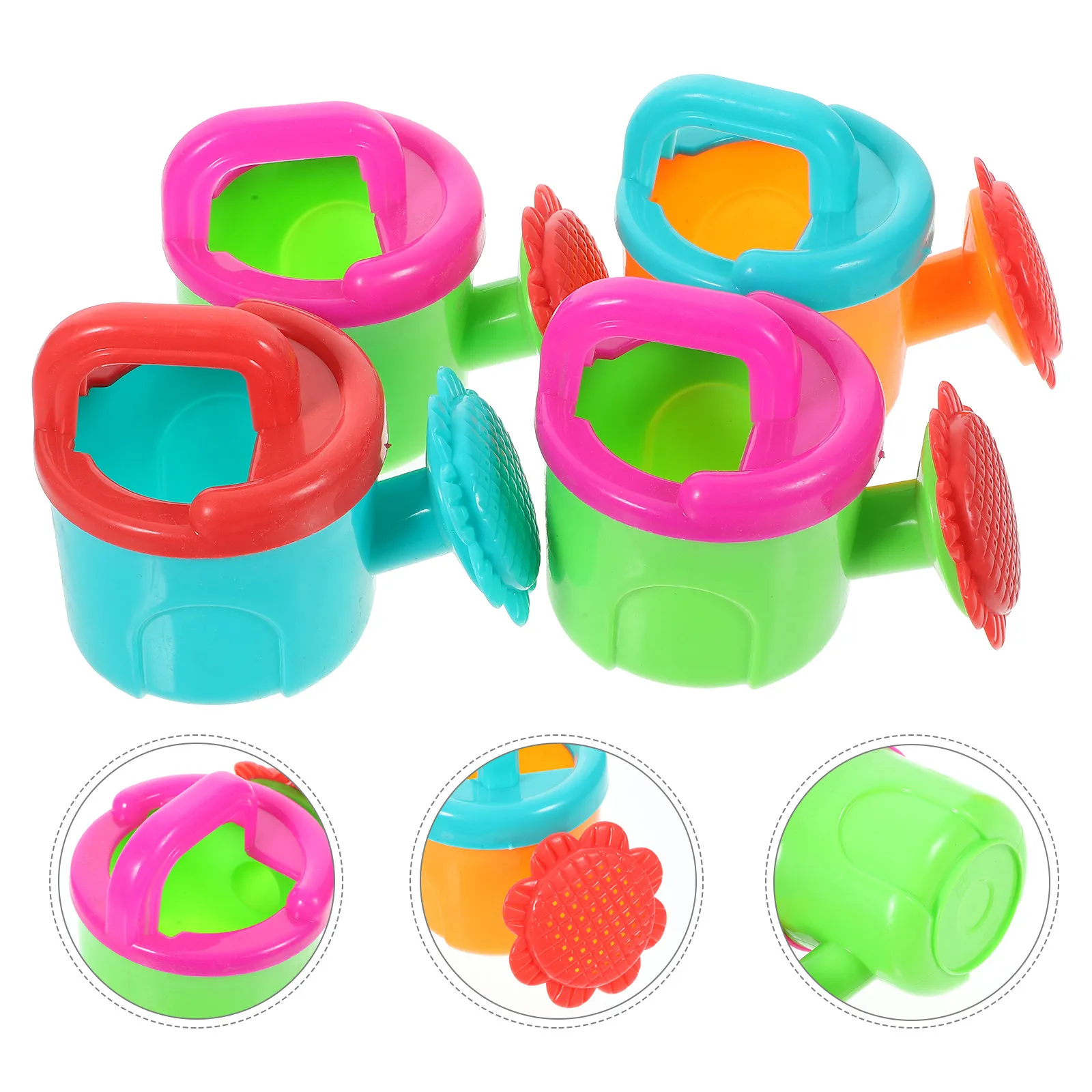 

4Pcs Small Watering Cans Kids Watering Pot Bathing Beach Gardening Swimming Pool Outdoor Indoor Fun Play Lovely Bathing Toys