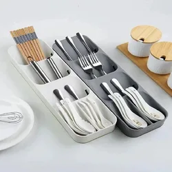 Multi-purpose Cutlery Storage Tray Cutlery Fork Spoon Compartmentalized Organizer Kitchen Drawer Categorized Storage Boxes