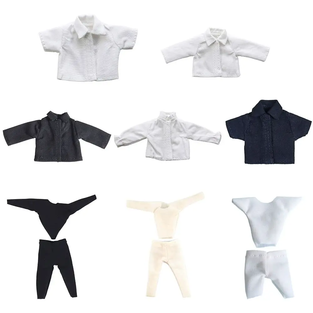 Ob11 ubranka dla lalek biała koszula odzież na co dzień T-shirt topy legginsy dla 1/12 Bjd akcesoria dla lalek Obitsu11 ubrania dla dzieci zabawki