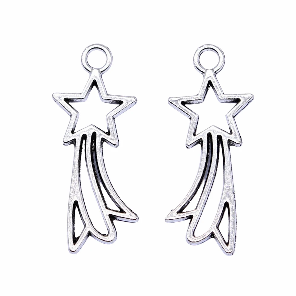 10pcs/lot Comet Pentagram Star Charms For Jewelry Making Couple Pendants