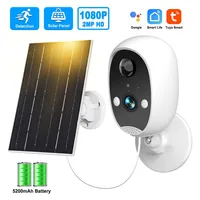 Cámara de seguridad solar Tuya, cámara IP HD 1080P para exteriores, cámara de vigilancia WiFi con batería, con panel solar, protección de seguridad de detección humana, cámara CCTV inalámbrica inteligente, Alexa Google