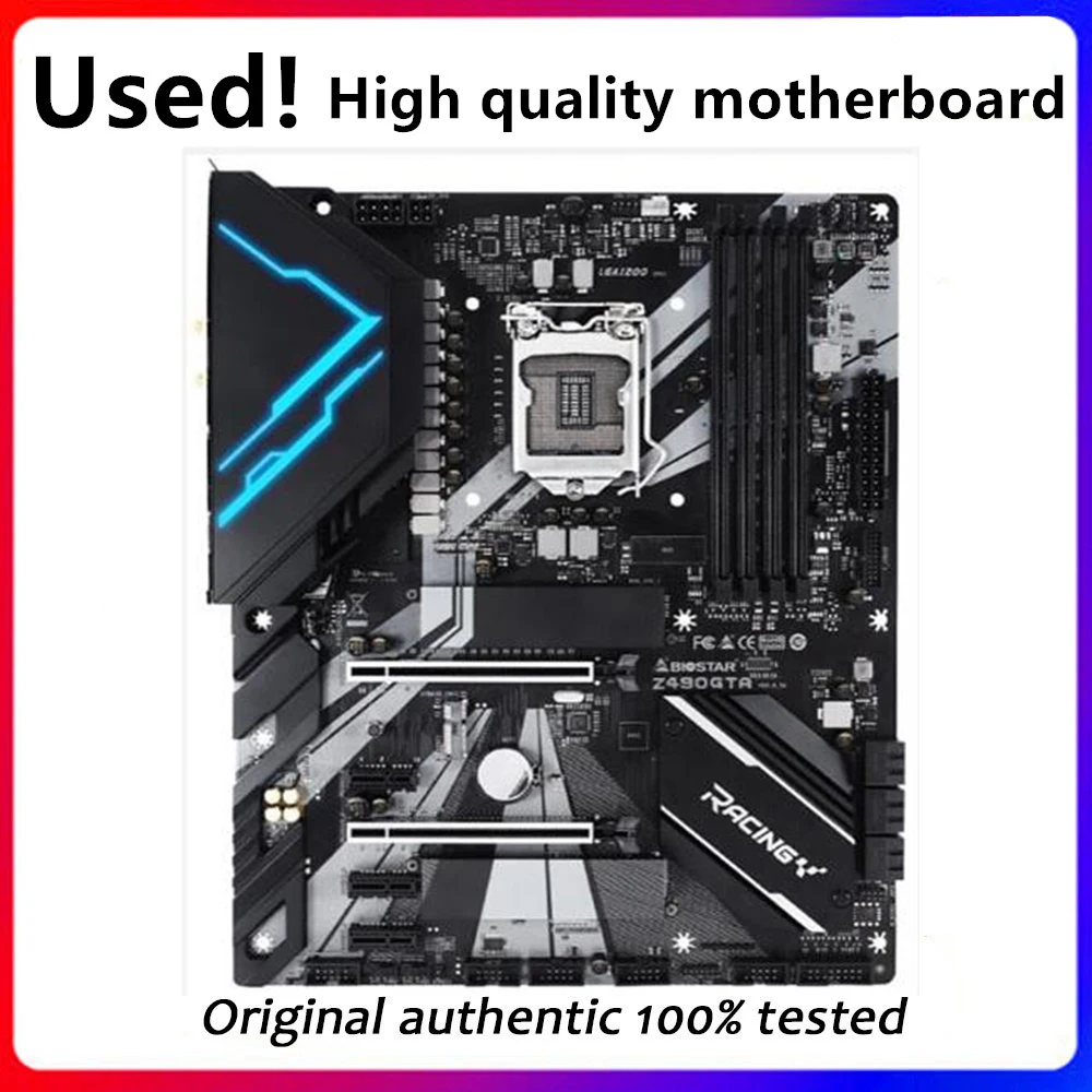 For Biostar Z490GTA Original Desktop For Intel Z490 DDR4 Motherboard LGA 1200 i7/i5/i3 M.2 board Used Mainboard