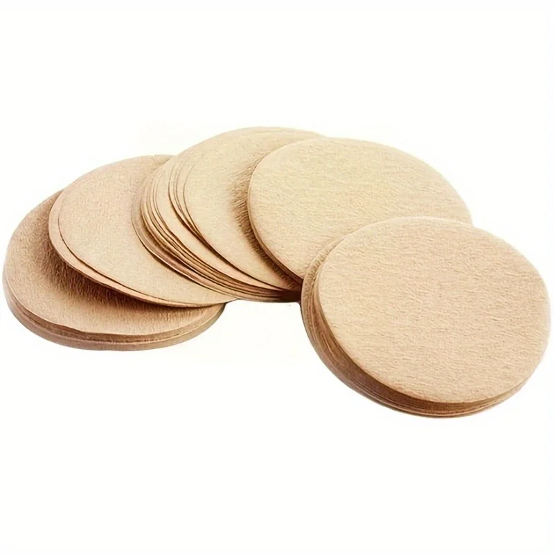 Unbleached Coffee Paper Filters for Espresso Machine - Disposable Log Color Round Coffee Filter Compatible with Moka Pot