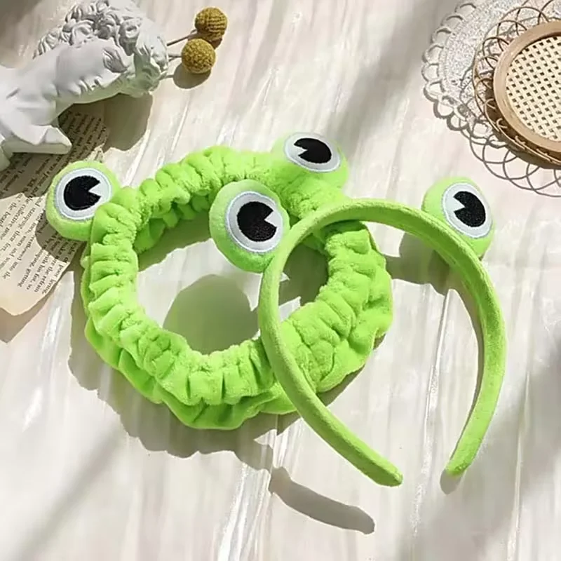 Funny Frog Makeup Headband Wide-brimmed Elastic Hairbands Cute Girls Hair Bands Women Hair Accessories Girls Hairband