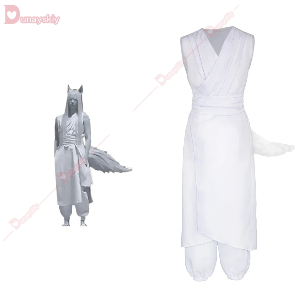 Yoko Kurama Shuichi Minamino Cosplay Anime YuYu Hakusho Costume White fox Uniform Tail Outfit Set Party Role Play Clothing