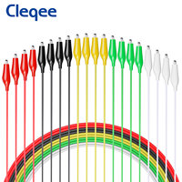 Cleqee P1025 10pcs Dual Alligator Clips Test Lead kit Double-ended Crocodile Clip Electrical DIY Cable 50cm Wire